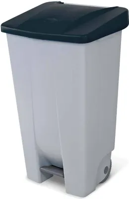 Produktbild von Abfalleimer mit Rollen, 120 Liter, HxBxT 880 x 510 x 430 mm, grau/schwarz