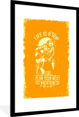 Produktbild von MuchoWow® MuchoWow® Gerahmtes Poster Jahrgang - Motorrad - Design 60x90 cm - Poster mit zchwarzem Bilderrahmen - Dekoration - Wandposter Wohnzimmer - Hochwertig