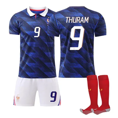 Immagine prodotto di #9 THURAM Francia casa stadio Coppa del Mondo 2026 maglia da calcio per bambini e adulti TAGLIA:18