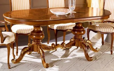 Produktbild von Casa Padrino Luxus Barock Esstisch Braun / Gold - Ovaler ausziehbarer Massivholz Esszimmertisch im Barockstil - Barock Esszimmer Möbel - Luxus Qualität -  Italy