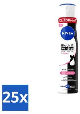 Produktbild von 25 x NIVEA Deospray Invisible Black & White Original - 250 ml - Vorteilspackung - 25 Stücke