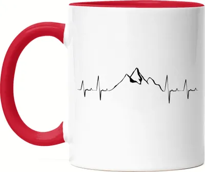 Produktbild von Berg Steigen Tasse Rot Herzschlag Leidenschaft Sport Extremsport Sportler Berge Natur Gipfel Bergschuhe Luft