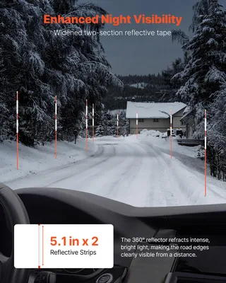 Produktbild von SucceBuy 200 reflektierende Einfahrtsmarkierungen, 1/4 Zoll Durchmesser, 48-Zoll-Schneepfähle