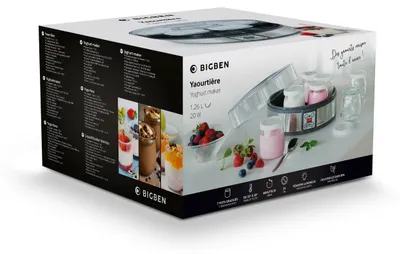 Produktbild von Joghurt-Maker YM1G mit präziser Temperatur- und Zeitsteuerung, 7x 180ml Portionsgläser, Digitalanzeige