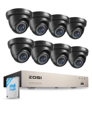 Produktbild von ZOSI 1080P Überwachungskamera Set 8CH 500GB DVR und 8 Verkabelt Innen & Aussen Sicherheitskameras für Haus & Garage, Personen- und Fahrzeugerkennung