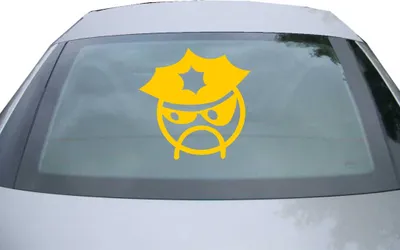 Produktbild von Indigos UG - Aufkleber Heckscheibe & Motorklappe DE6133 - gold - 600x600 mm - police - Auto Scheiben Fenster Heckklappe Tuning Racing JDM - Die cut