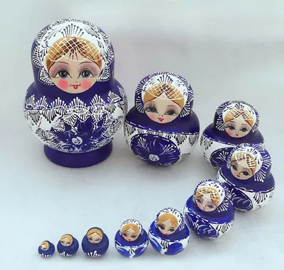 Produktbild von 10 Stk Russische Matrjoschka Holz Matroschka Holzpuppe Baby Kinder Spiezeug