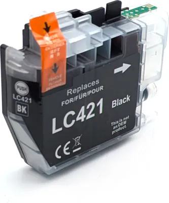 Produktbild von Druckerpatrone kompatibel zu Brother LC-421BK Schwarz – ersetzt LC421BK – für DCP-J1050DW, J1140DW, J1800DW, MFC-J1010DW