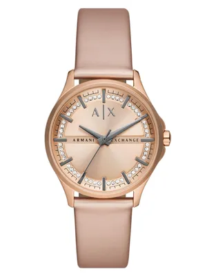 Produktbild von Armani Exchange AX5272 LADY HAMPTON Uhr Damenuhr Lederarmband rose