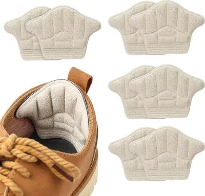Image de Protège-chaussures unisexes - 8 pièces - Suède - Universel - Antidérapant - Beige - Soins des pieds - 10 × 7,3 × 0,7 cm