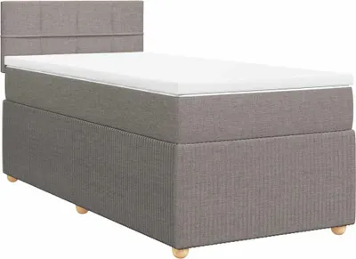 Produktbild von vidaXL Boxspringbett mit Matratze Taupe 100x200 cm Stoff