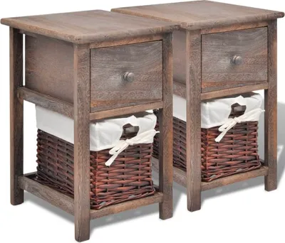 Productafbeelding van Nachtkastjes 2 st hout bruin