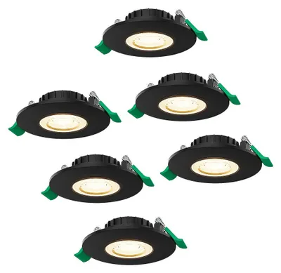 Image de HOFTRONIC - Spot LED encastrable 6W 570lm IP44 Noir Dimmable CCT 2700K/4000K/6000K