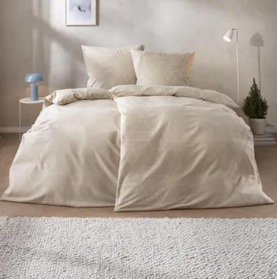 Produktbild von Estella Samt + Seide Flanell Bettwäsche 135x200 Andriano natur Rauten 5477-230