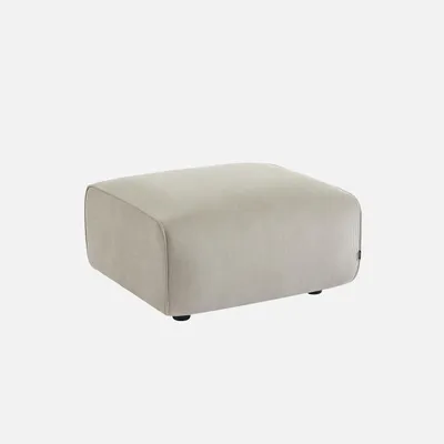 Produktbild von sweeek - Sitzhocker, Fußhocker mit Cordbezug für 2-Sitzer-Sofa Wallas - Greige