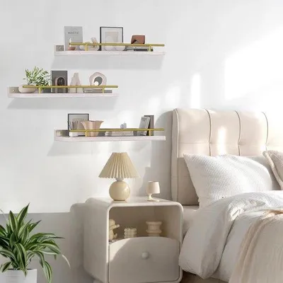 Produktbild von Wandregal Set - 3 Holzregale für Wandmontage