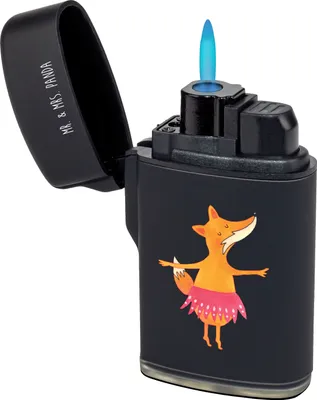 Produktbild von Mr. & Mrs. Panda Feuerzeug Fuchs Ballerina - Schwarz - Geschenk, Gasfeuerzeug, sturmfeuerzeug, Zünder, Ballett, Tanzen, Feuerzeuge, zigarettenanzünder