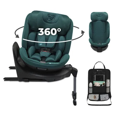 Obrázok produktu pre Kinderkraft XRIDER 2, autosedačka i-Size, 40-150 cm, otočná do proti smeru jazdy do 21 kg, 360° otočná, systém SPS+, H-GUARD+, 8 polôh sklonu, zelená, s držiakom na príslušenstvo do auta