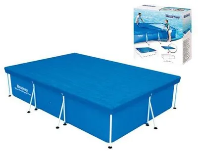Obrázek produktu pro Bestway 58106 / 24, Bezpečnostní potah na bazén, Nadzemní bazén, Obdélníkový, Modrá, Bestway 3.00 m x 2.01 m (9 ft. 10 in. x 6 ft. 7 in.) rectangular frame pools, 2050 mm