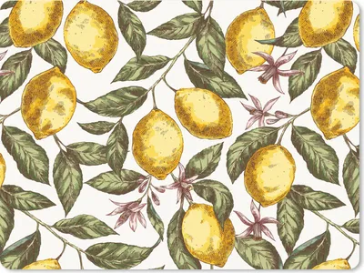 Produktbild von MuchoWow® Mauspad Mousepad Muster - Blumen - Zitrusfrüchte 40x30 cm - Mousepads - Maus Mat - Pad - Mausunterlage - Anti Rutsch