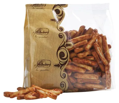 Produktbild von Valledoro Mini Grissini Pizza Geschmack, knusprige Brotsticks, 300 g Packung