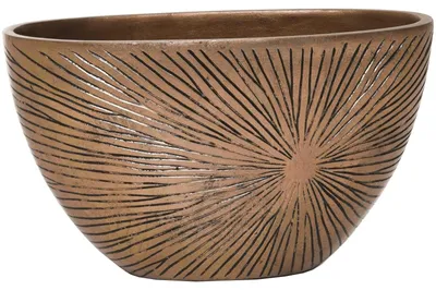 Image de Dekopotje, bol décoratif, dimensions 37x18x21 cm, couleur or et noir