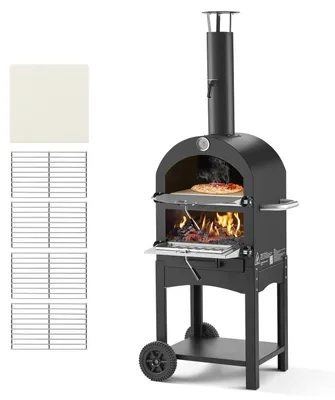Obrázok produktu pre Vevor SRWP001, Drevené pelety, Palivové drevo, Čierna, 540 °C, 1 pizza/pízz, 2 koleso/kolesá, 540 mm