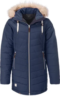 Produktbild von Dry Fashion Damen Steppmantel Wintermantel Göteborg - Winterjacke Steppjacke Winter Mantel für Frauen Atmungsaktiv Gefüttert in Navy Größe 42