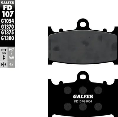 Produktbild von Bremsbeläge Set Galfer 2x FD107G1054 Semi-Metall vorne für Kawasaki VN Classic ZXR R ZZR, Suzuki GSF 1 Bandit N S ABS RGV TL 250 - 2000 ccm