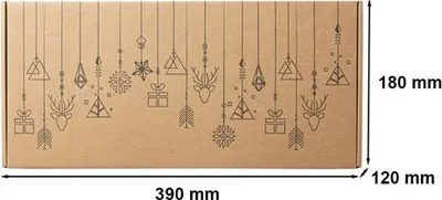 Image de Boîte en carton avec motif de Noël, emballage cadeau, 390 x 180 x 120 mm