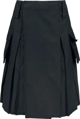 Produktbild von Brandit Mittellanger Rock Herren Kilt schwarz Basics 100% Baumwolle XXL