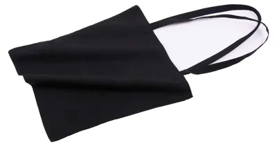 Produktbild von 5 Baumwolltragetasche schwarz 130 g 38x42 langer Henkel