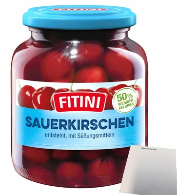 Produktbild von Fitini Sauerkirschen (370ml Glas) + usy Block