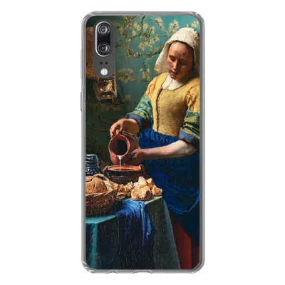 Produktbild von MuchoWow® Handyhülle Schutzhülle Hülle für Huawei P20 Milchmädchen - Mandelblüte - Alte Meister Silikon Softcase Handy Hülle - Hardcover
