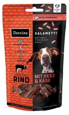 Produktbild von Chewies Salametti 200 g Hundesalami Hundewurst Hundesnack Hundeleckerli Leckerli Hund Salami Würstchen