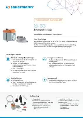 Produktbild von Sauermann Si-33 Schwingkolbenpumpe