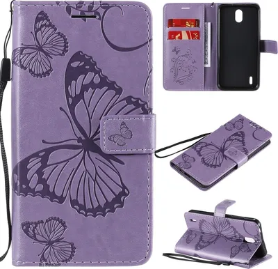 Produktbild von Mobigear Butterfly  Nokia 1.3 Hülle Klapphülle Geldbörse - Lila
