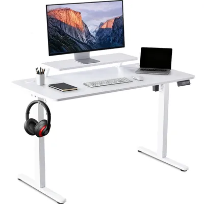 Produktbild von Höhenverstellbarer Schreibtisch 120 x 60 cm, Elektrischer Schreibtische Höhenverstellbar, Gaming Tisch mit Monitorständer, Stehpult Verstellbarer