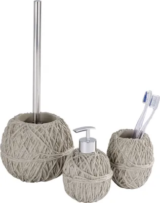 Produktbild von WENKO 21813100, WC-Bürste & Halter, Graubraun, 380 mm, 15,5 cm