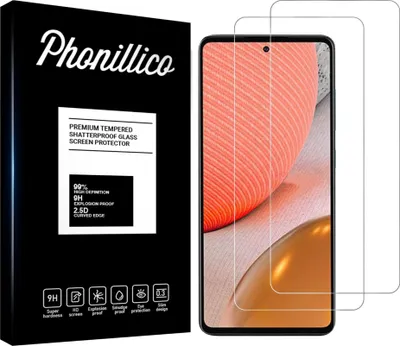 Image de Verre trempé pour Samsung A72 [2 pièces] Film de protection d'écran anti-rayures verre résistant Phonillico®