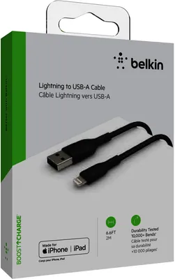 Obrázek produktu pro Belkin Lightning nabíjecí/synchronizační kabel 2 m, s pláštěm, mfi , černý
