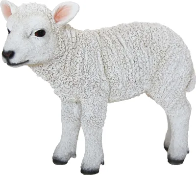 Produktbild von Esschert Design Baranek biały stojący 20,3 cm - Polyresin