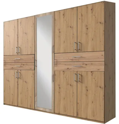 Image de Armoire Taiga à portes battantes 225 x 58 x 210 cm, chêne Artisan, chêne brut de sciage (18920)