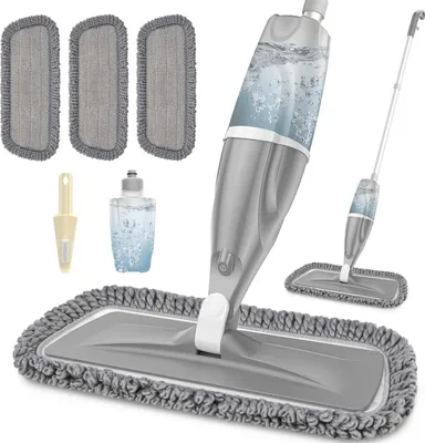 Obrázok produktu pre Rozprašovací mop s 3 podložkami z mikrovlákna - podlahový mop na rýchle čistenie
