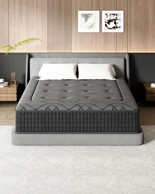 Produktbild von DEWINNER, Matratze Geräuschlose 140x200, Höhe 25 cm, Gedächtnisschaum, Hautfreundliches Graues Obermaterial, Fester Komfort, Atmungsaktiv, 7 Zonen