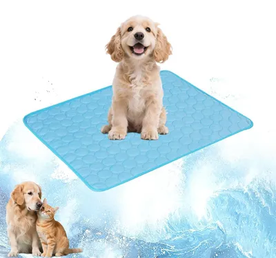 Immagine prodotto di Tappetino refrigerante per animali domestici, 50,5 x 40,5 cm, coperta refrigerante per cani e gatti, colore blu
