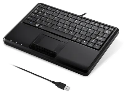 Image de Clavier avec pavé tactile - Supermini - 230 x 160 x 20 mm - 2 hubs USB 2.0 - Silencieux
