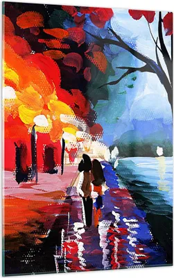 Produktbild von Bilder auf glas - Einteilig - Grafik Abbildung See Abend - 50x70cm - Glasbilder - Wandbilder - Bilder - zum Aufhängen bereit - Wanddekoration aus Glas - Glas Bilder - Wandbild auf Glas - GPA50x70-3110