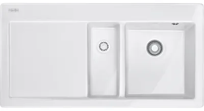 Produktbild von Franke Mythos MTK-651-I, Aufsatzwanne, Rechteckig, Keramik, Weiß, 2 Becken, Rechteckig
