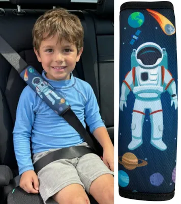 Produktbild von HECKBO® 1x Astronaut Weltall Space Auto Gurtschutz Sicherheitsgurt Schulterpolster Schulterkissen Autositze Fahrrad Fahrradsitz Gurtpolster für Kinder Jungen Jungs
